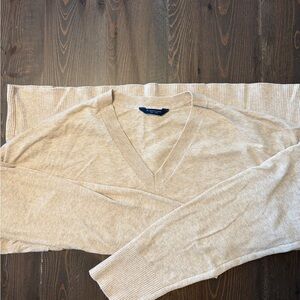 Denver Hayes Light Tan V-Neck Sweater